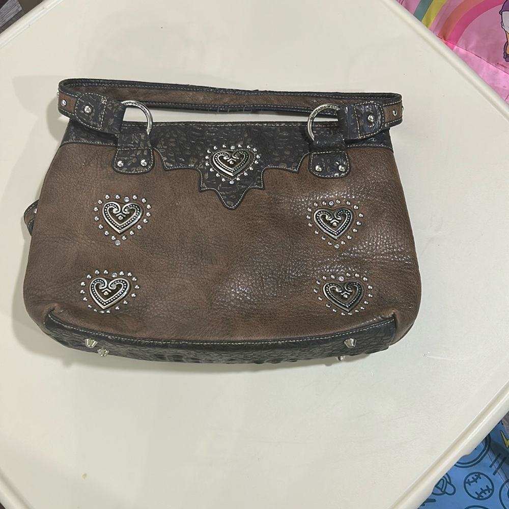 Montana West shoulder 3 compartment purse.